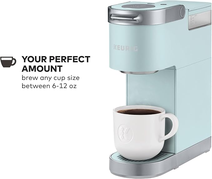Keurig K-Mini Plus Single Serve K-Cup Pod Coffee Maker, with 6 to 12oz Brew Size, Stores up to 9 K-Cup Pods, Travel Mug Friendly, Misty Green