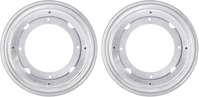 uxcell Lazy Susan Hardware, 2Pcs 8 Inch - Iron Round Ball Bearing Rotating Swivel Plate, Lazy Susan Turntable for DVD Tower, Bookshelf (Silver)