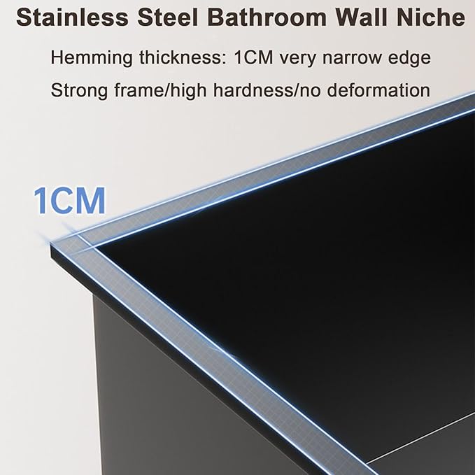 Hidden Trash Can Cabinet, Stainless Steel Recessed Bathroom Shower Niche, Waterproof Wall Niche Toilet Tissue Holder, Built-in Trash Can Alcove Toiletries Storage Rack