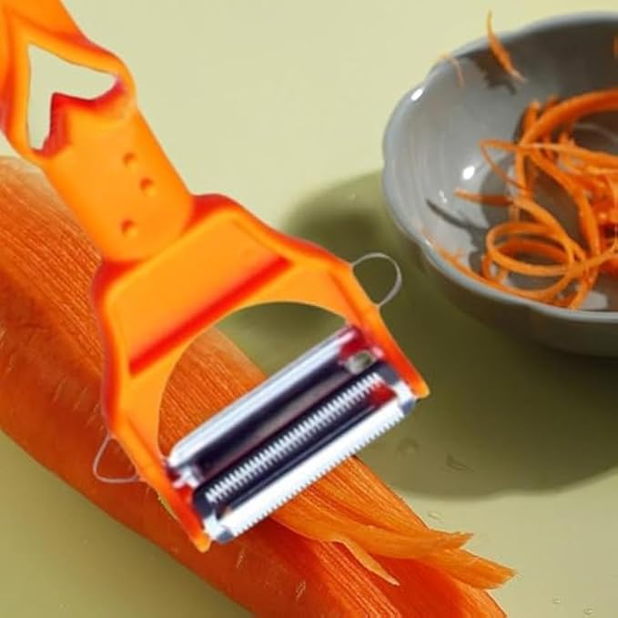 Pelador Multifuncional 2-en-1, Stainless Steel Vegetable Peeler Slicer with Grater and Spiralizer, for All Fruits and Vegetables (1Pcs)
