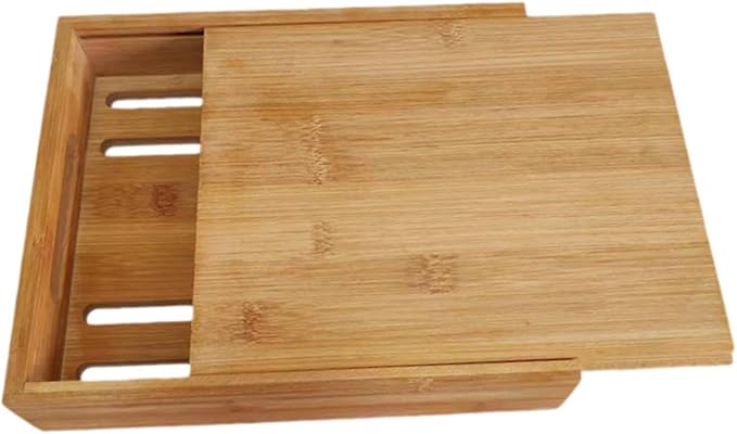 Bamboo Bread Cutting Tool, Even Slice Loaf Slicer with Crumb Catcher for Cakes and Bagels