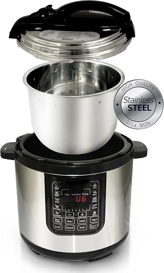 8 Quart Digital Pressure Cooker with 13 Pre-Set Multi-Function Features