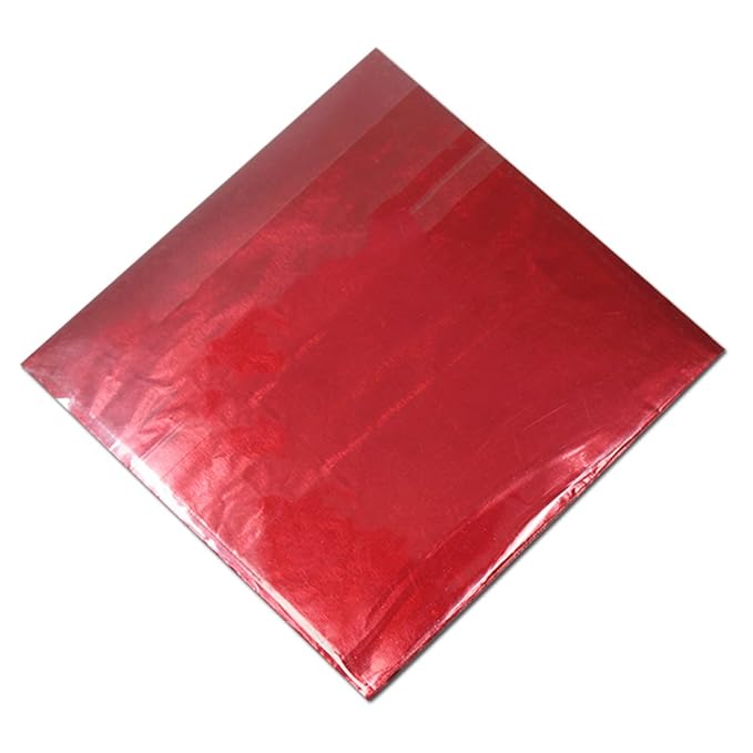 PABCK 500 Pcs 5 Colors Chocolate Wrappers Aluminium Foil Paper Wrapping Papers Square Sweets Lolly Paper Food Candy Tin Foil Wrapper for Candy Packaging Decoration (4x4 inches)