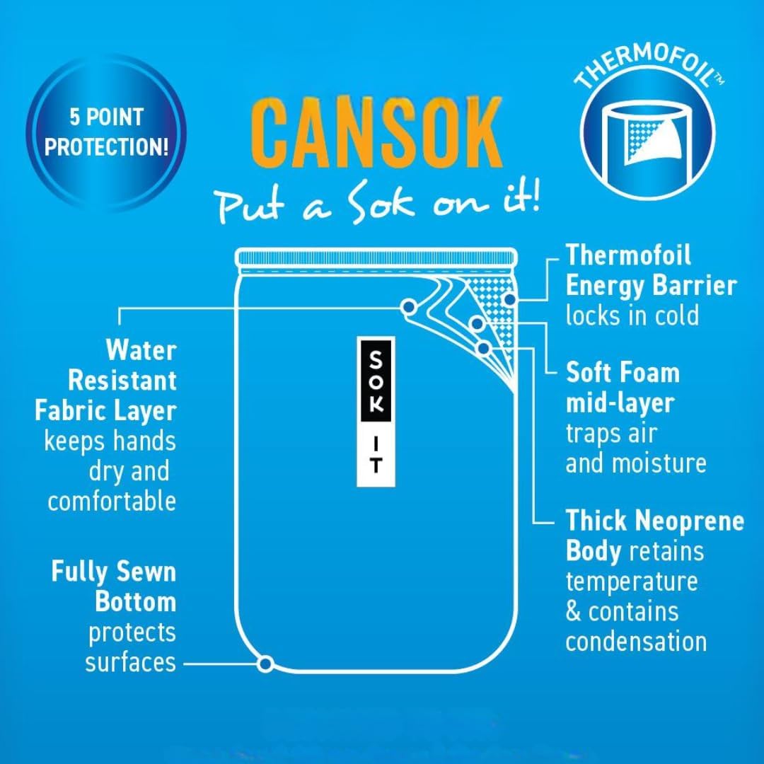 Sok It CanSok Sleeve for Beer & Soda Insulated Neoprene Cover (Patriotic Patchwork, 12oz Can Sleeve)