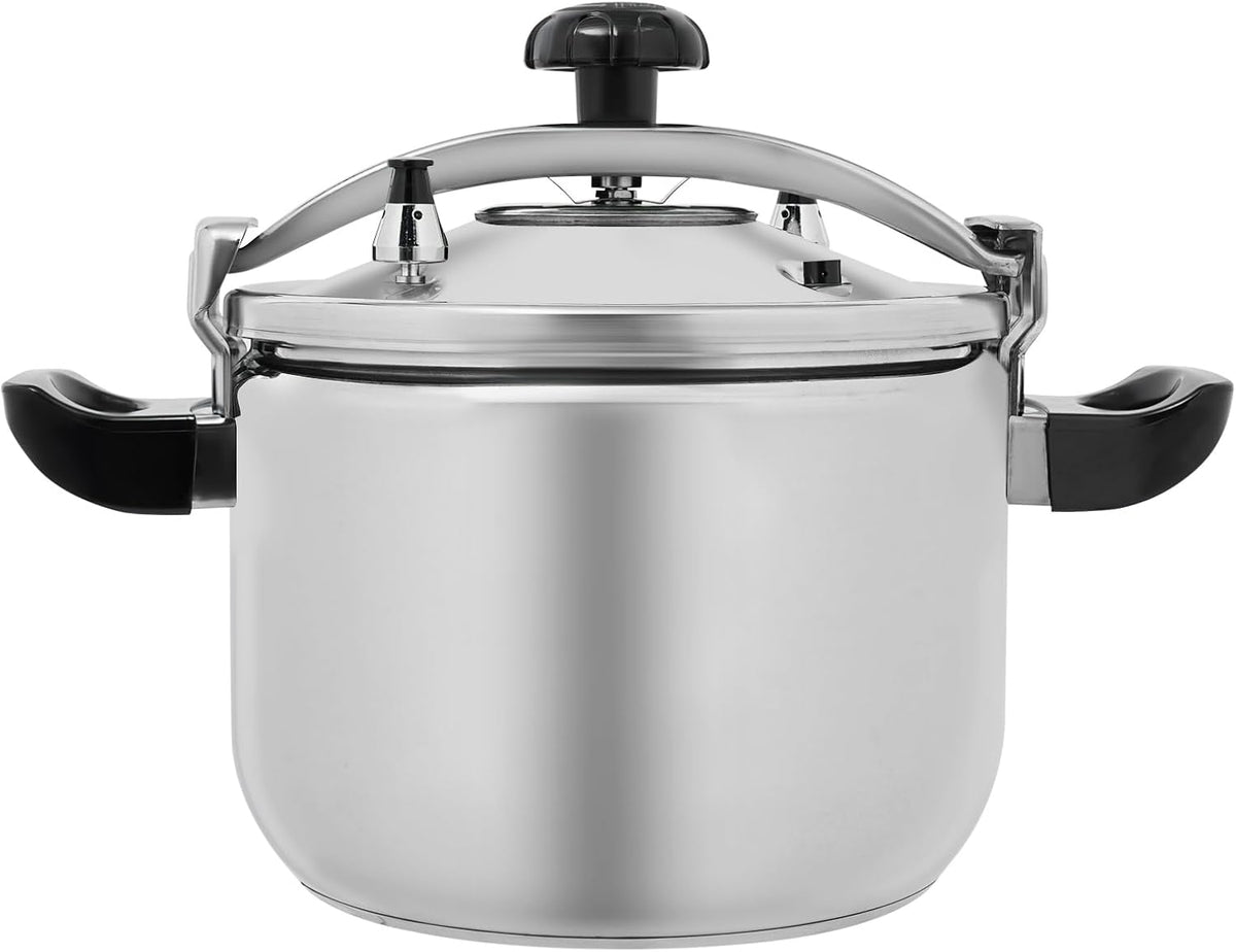 27.5 Quart Pressure Cooker Stainless Steel Pressure Canner, Large Capacity, Commercial Pressure Cooker Clamp On Type, Double Valves for Family or Commercial Use