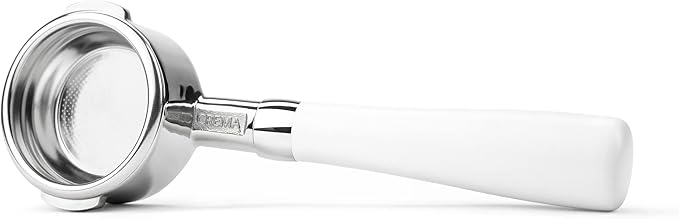 CREMA Coffee Products 58mm Bottomless Portafilter | Compatible with Breville Dual-Boiler, Oracle, Oracle Touch Only | Not suitable with E61 groupheads | White