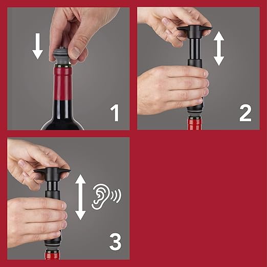 Vacu Vin Wine Saver Bundle – 11 Stoppers & Vacuum Pump for Fresh Wine