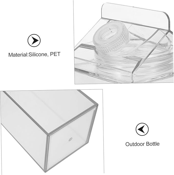 Garneck Leakproof Milk Carton Water Bottle 64Oz Portable Reusable Juice Container with Silicone Seal Large Capacity for Outdoor Sports and Home