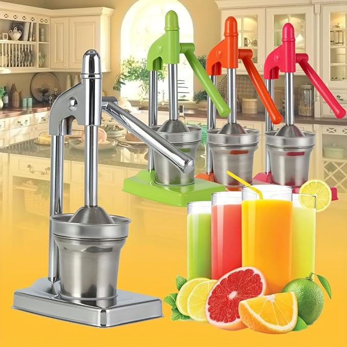 Cast Iron Juicer Hand Press, Stainless Steel Manual Juicer Hand Press, Lemon Juicer Squeezer, Heavy Duty Hand Press Juice Extractor for Fresh Lemonade Orange Juice, Easy to Use