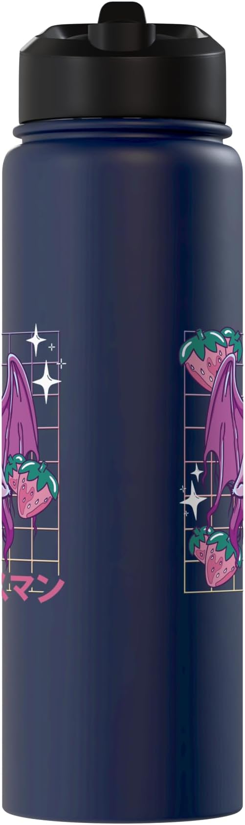 Kawaii Mothman Strawberry Milk Shake Carton Stainless Steel Insulated Water Bottle