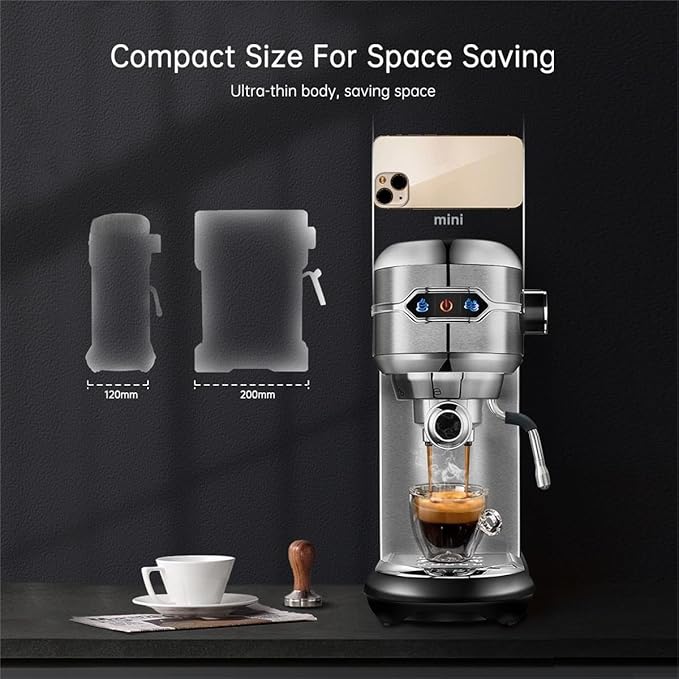 Semi-auto Stainless Steel Household Coffee Machine 19 Capsules Superfine Capsule Powder Coffee Machine Cappuccino and Espresso H11 (Color : H11G1Jug Mat Tamper, Size : CHINA_UK)