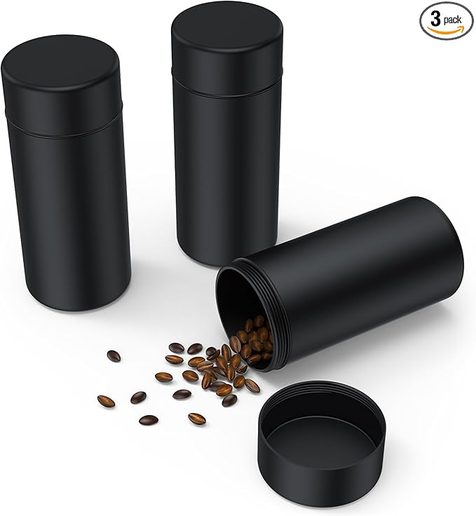 TecQach Portable Metal Aluminum Food Storage Jar 3-Pack,Airtight,Smell,Proof,Container, Metal Waterproof Small Bottle Multipurpose Container Spices Container