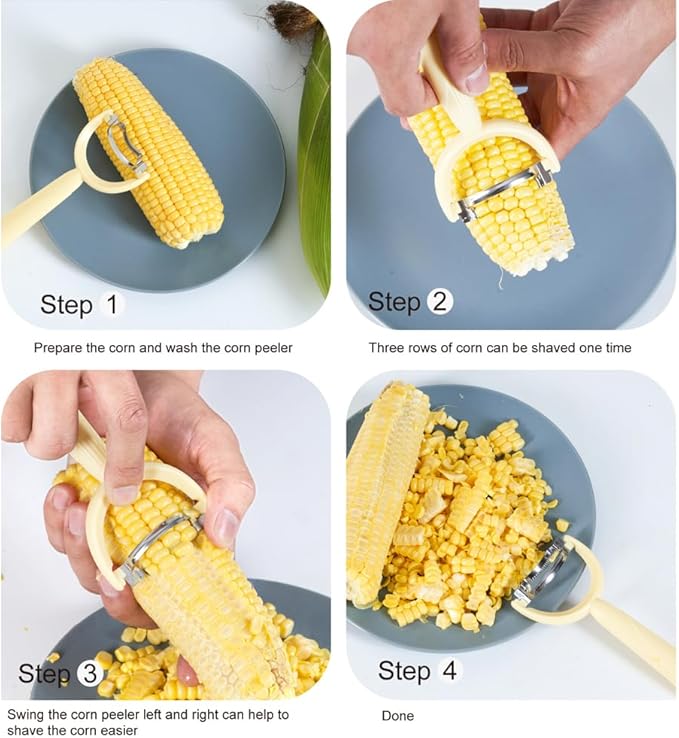 6 Pcs Kitchen Vegetable Potato Peeler Set, Including Corn Peeler, Corn Stripper for Corn on the Cob Tool, Potato, Carrot, Apple Peelers + Orange Peeler Tool, Y Peeler for Veggie & Fruit(Color-1)
