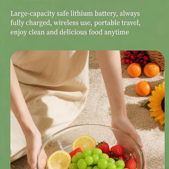 Fruit and Vegetable Cleaner Device,Portable USB Wireless Veggie Wash with Purification Technology,Periproduce Vegetable Cleaner,Portable Wireless Veggie Wash for Washing Fruits,Vegetables,Meat(White)