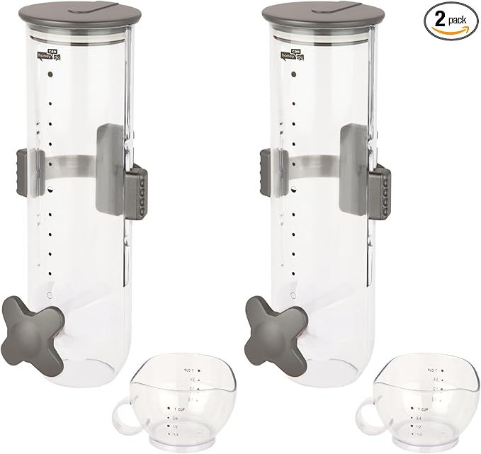 ZevrO KCH-06138 Indispensable SmartSpace Wall-Mounted 13-Ounce Dry-Food Dispenser (Pack of 2)