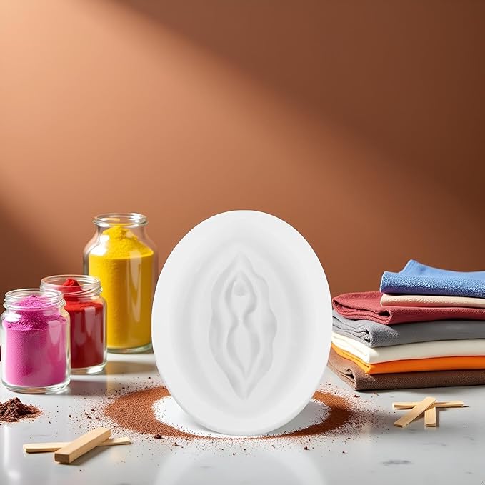 2pcs White Women Genital Shape Chocolate Mold Novelty Candy Making Molds Silicone DIY Mould Jelly Tray Fondant Cake Making Supplies Pastry and Baking Molds Bakeware