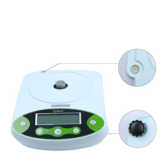 U.S. Solid Digital Analytical Balance 3kg x 0.01g, High Precision Lab Scale, 500g Calibration Weight, 10 Weighing Units, AC 100V-240V & DC 9V, Piece Counting