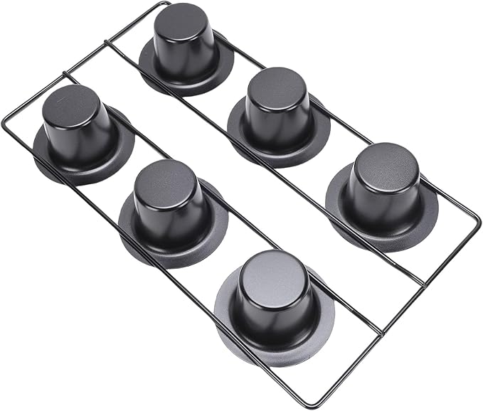 Zopsc Professional Grade Popover Cake Pan for Fluffy Popovers Dishwasher Safe for Successful Baking 32.17oz Carbon Steel