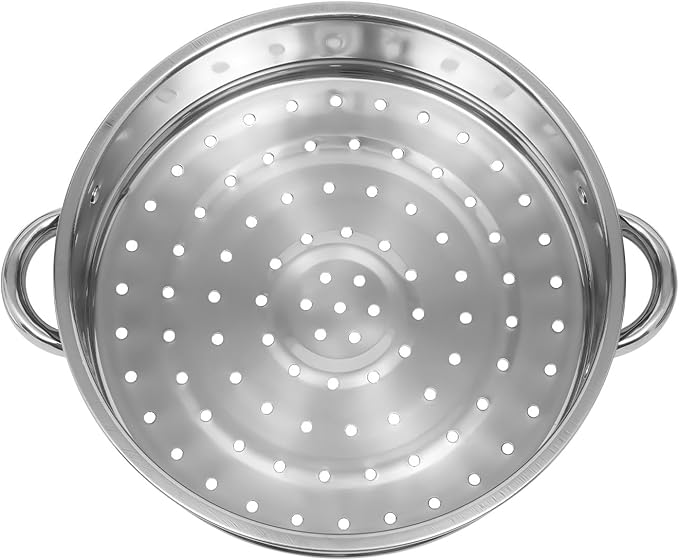 Stainless Steel Steamer Glass Lid, 5-Layer Cooking Steamer Set, Overlapping Design, ø 28cm /11 Inch, Suitable for Induction Cooktops, Electric Cooktops, Gas Cooktops