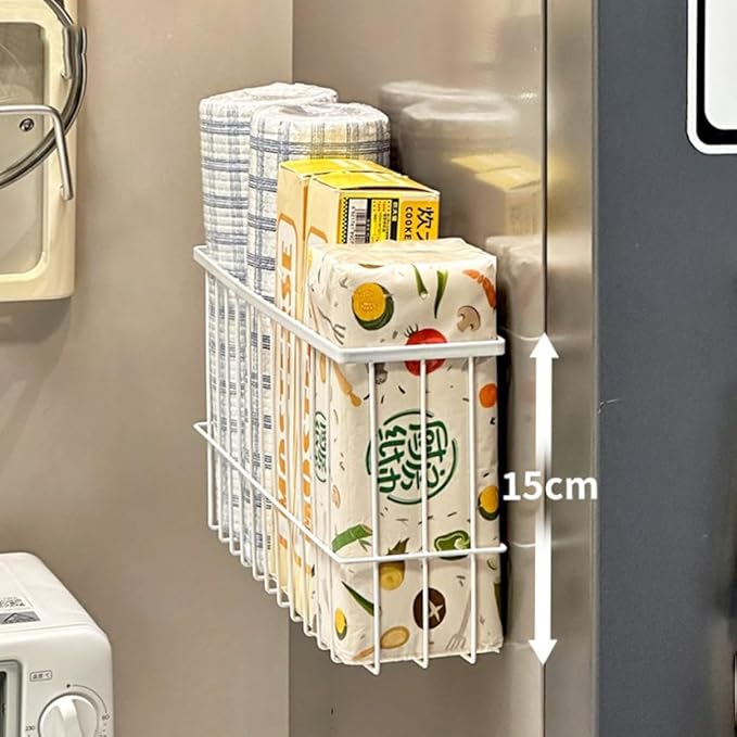 3 Piece Kitchen Cabinet Door Storage Box,Self Adhesive Wall Mounted Storage Boxes,Wardrobe/Bathroom/Refrigerator Small Items Organizer Storage Box (White3)