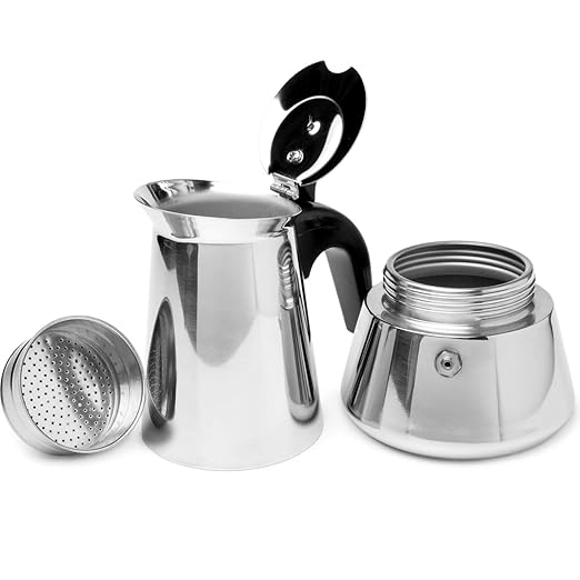 Moka Express Replacement Funnel Kit, 3 Packs Gasket Seals, 1 Stainless Steel Funnel with 1 Pack Stainless Filter (9-Cup)