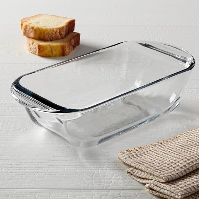 Anchor Hocking Glass Bread Pan, 1.5 Quart Loaf Pan, Set of 3