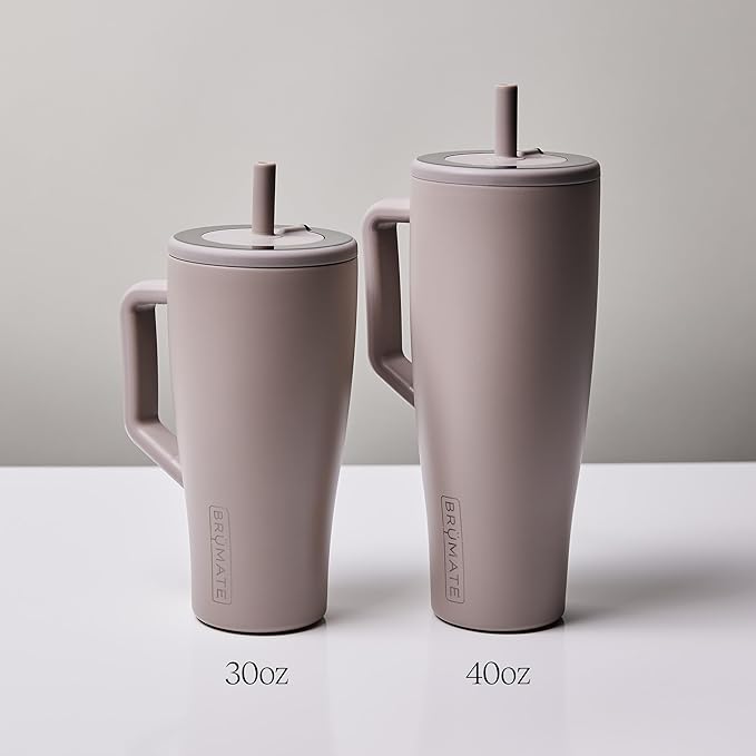 BrüMate Era 40 oz Tumbler with Handle and Straw | 100% Leakproof Insulated Water Bottle Tumbler with Lid and Flexible SoftSip Straw | Made of Stainless Steel | Cup Holder Friendly | 40oz (Dark Aura)
