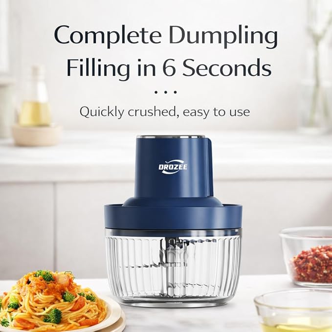 Deluxe Food Processor, Electric Food Chopper with 1.8L (8 Cup) Capacity Glass Bowl Powerful 300W Meat Grinder Vegetable Chopper (middle)