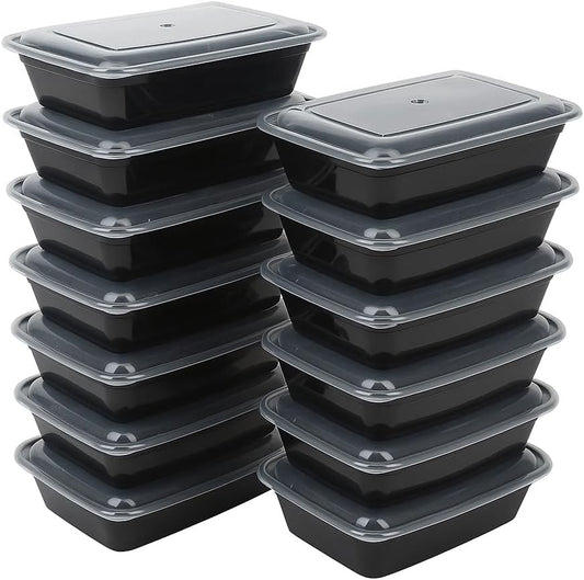 Ruthy's Outlet Meal Prep Containers W/Lids -Square Food Storage – BPA-Free| Stackable | Microwave | Freezer & Dishwasher Safe | Reusable Lunch Bento Box Portion Control & Planning (15 Pack, 24 oz)
