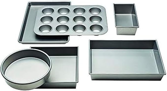 Chicago Metallic Commercial II Non-Stick 6-Piece Bakeware Set, Silver