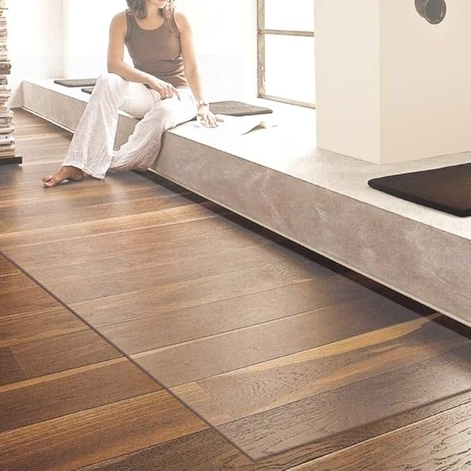 NECAUX Custom Multisize 1.5mm Thick Frosted PVC Table Cover Protector - 40 x 68 Inch Plastic Table Pad Rectangular PVC Tablecloth Kitchen Wood Furniture Protective Cover