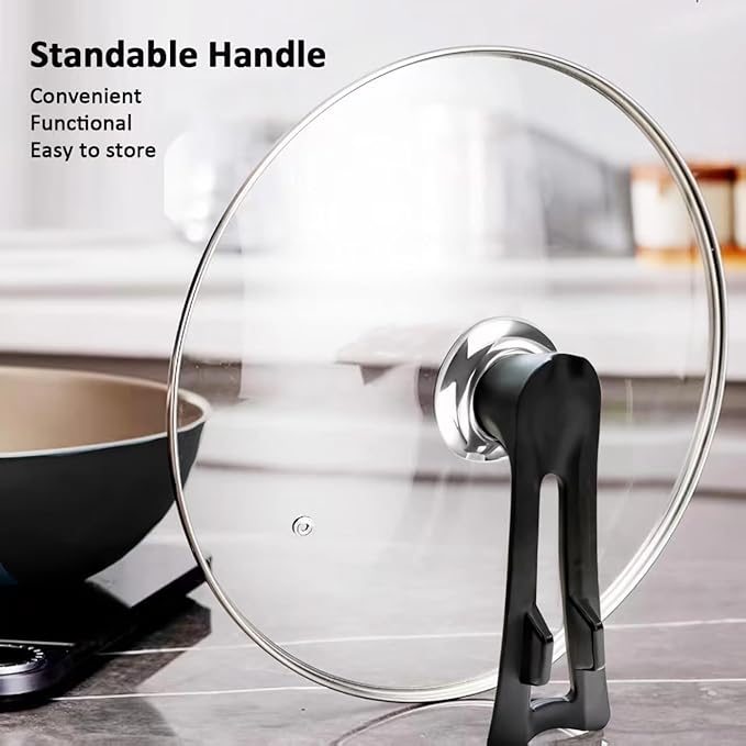 Glass Lid For Pots, Pans and Skillets, Round Tempered Clear Glass Cover Replacement with Steam Vent, Heat Resistant Handle, 11″, 12″, 12.5″, 13.5″ And 14″,12.5 Inch Fit Inner dia 12.4″-12.9″