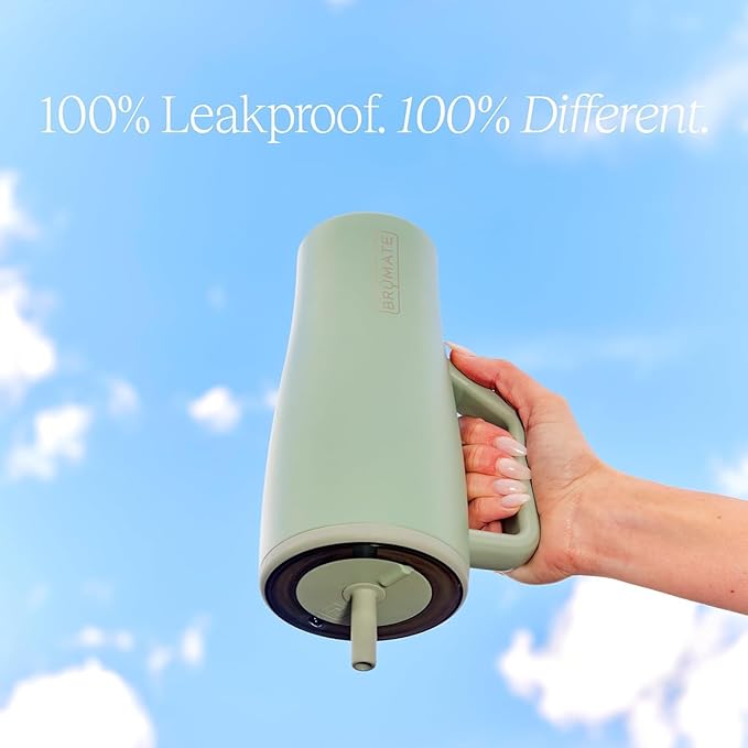 BrüMate Era 30 oz Tumbler with Handle & Straw | 100% Leakproof Insulated Water Bottle Tumbler with Lid & Flexible SoftSip Straw | Made of Stainless Steel | Cup Holder Friendly | 30oz (Primrose)
