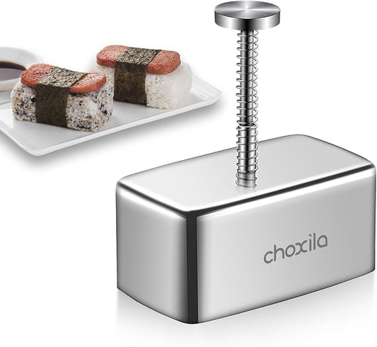 choxila Musubi Mold Stainless Steel, Non Stick Spam Musubi Mold Musubi Maker Press Kit Onigiri Mold for Kids Bento Picnic Sushi DIY