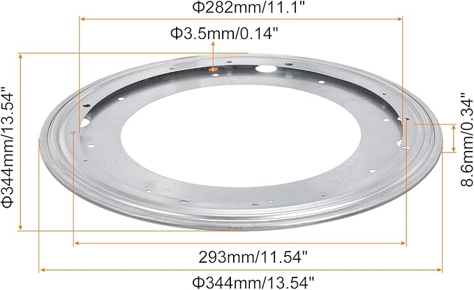 uxcell Lazy Susan Hardware, 1Pcs 14 Inch - Iron Round Ball Bearing Rotating Swivel Plate, Lazy Susan Turntable for DVD Tower, Bookshelf (Silver)