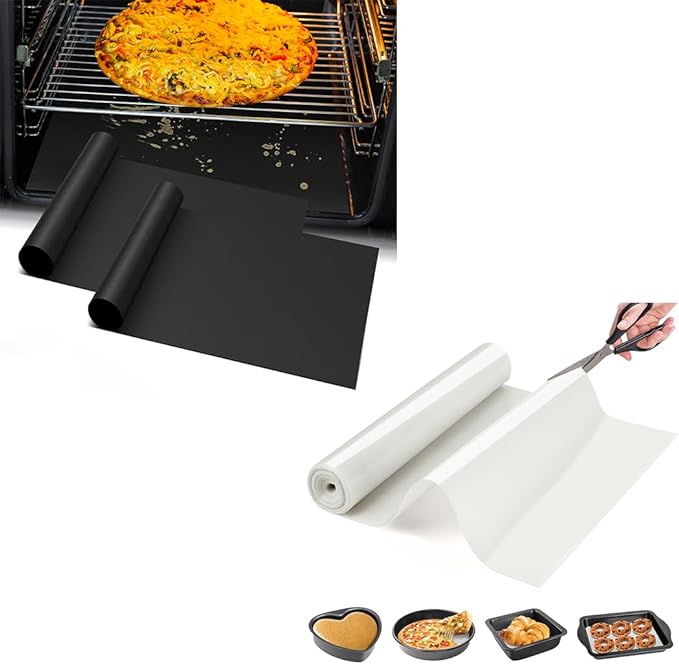 eavy Duty Oven Liners for Electric Stove + Silicone Baking Mat Roll