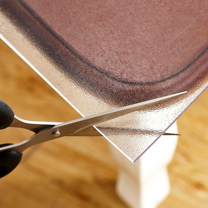 NECAUX Custom 52 x 56 Inch Frosted Table Cover Protector, 1.5mm Thick Plastic Waterproof Heavy Duty Desk Pad Mat Non-Slip Tablecloth Protector for Coffee Table, Sofa Table, Media Stand, Countertop