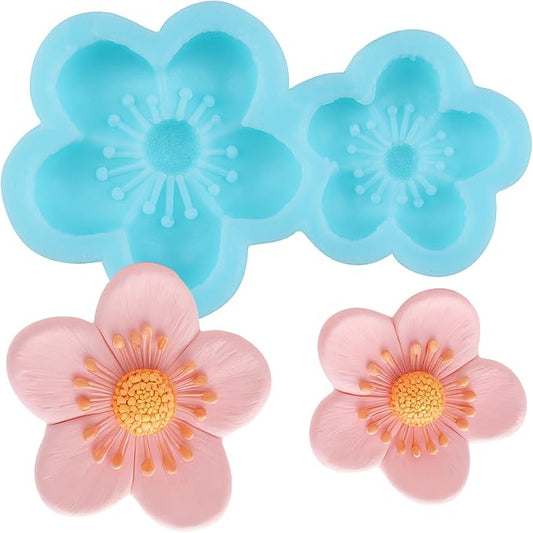Cherry Blossom Silicone Fondant Molds for Cake Decorating Cupcake Topper Chocolate Candy Gum Paste Polymer Clay