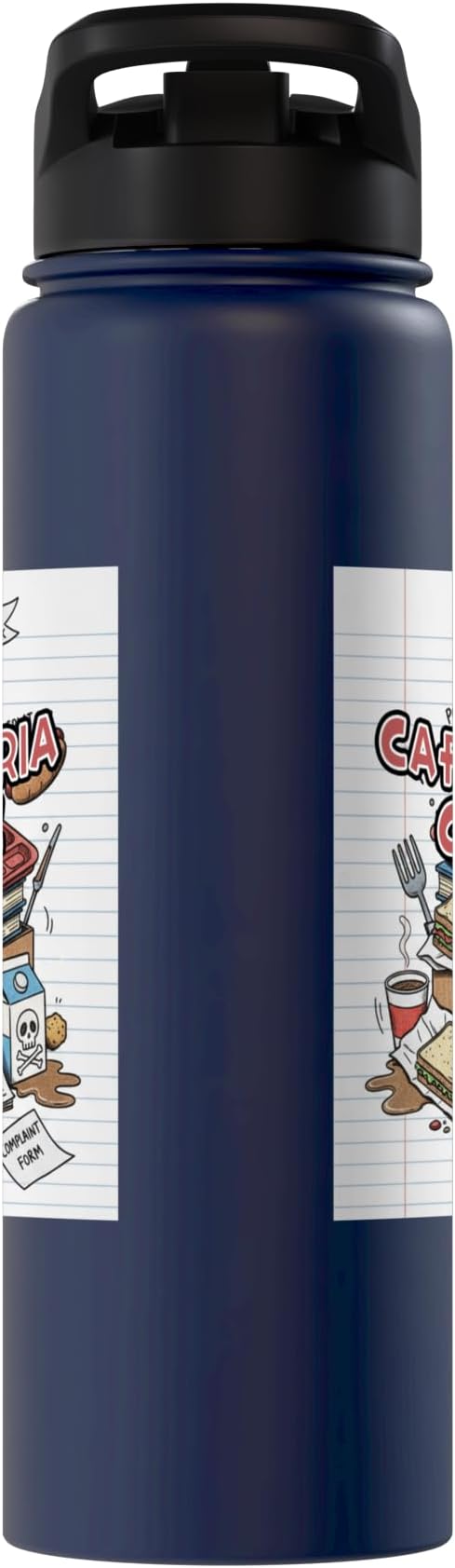 Cafeteria Critic - Student Lunch School Humor Food Chaos Stainless Steel Insulated Water Bottle