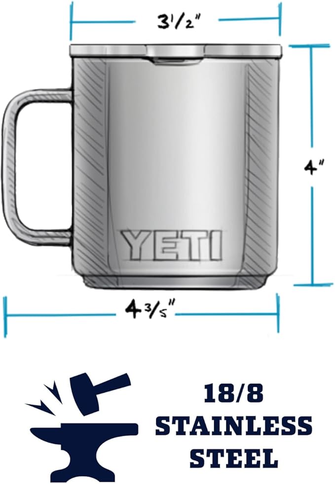 YETI Rambler 10 oz Stackable Mug, Vacuum Insulated, Stainless Steel with MagSlider Lid, White