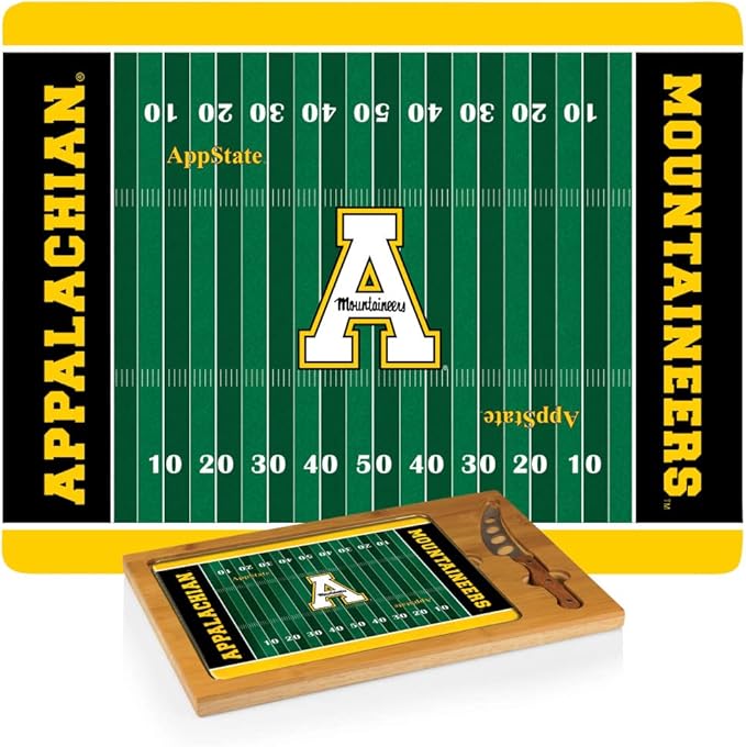 PICNIC TIME NCAA Icon Glass Top Cutting Board & Knife Set, Cheese Boards Charcuterie Boards, Serving Platter, (Parawood & Bamboo)