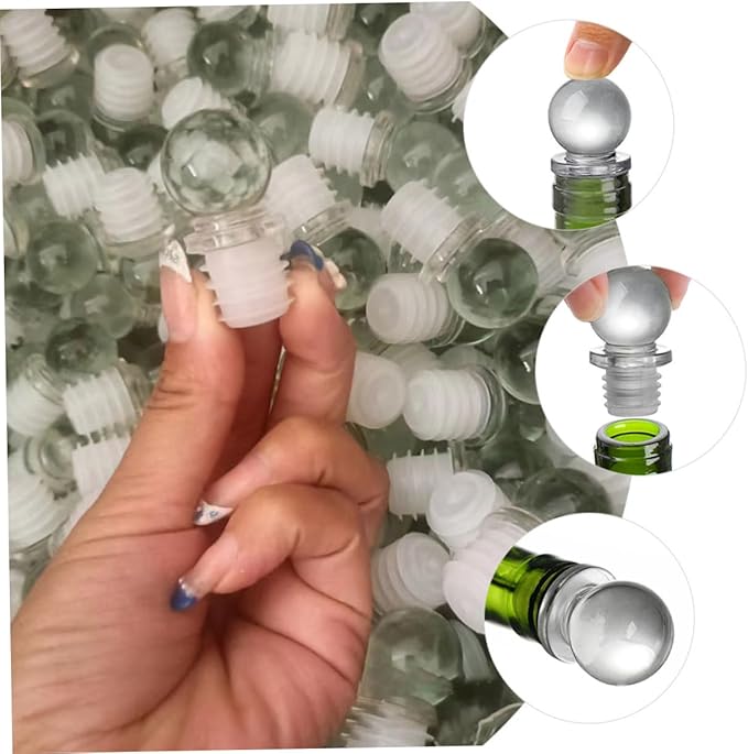 24pcs Glass Ball Wine Stoppers Convenient Sealing for Wine Bottles and Glass Portable Design for Easy Use and Travel