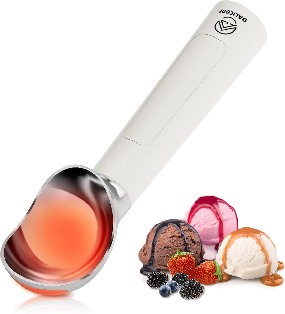 Heated Ice Cream Scoop – Electric Scooper for Hard Ice Cream and Desserts, Handheld Heating Up to 158°F, Rechargeable with LED Display, Easy to Clean, Ideal Summer Gift