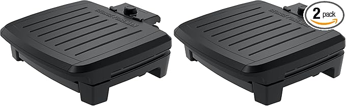 GEORGE FOREMAN® Contact Submersible™ Grill,5-Serving - Adjustable Temperature Control,Black Plates,Wash the entire-grill,(Pack of 2)