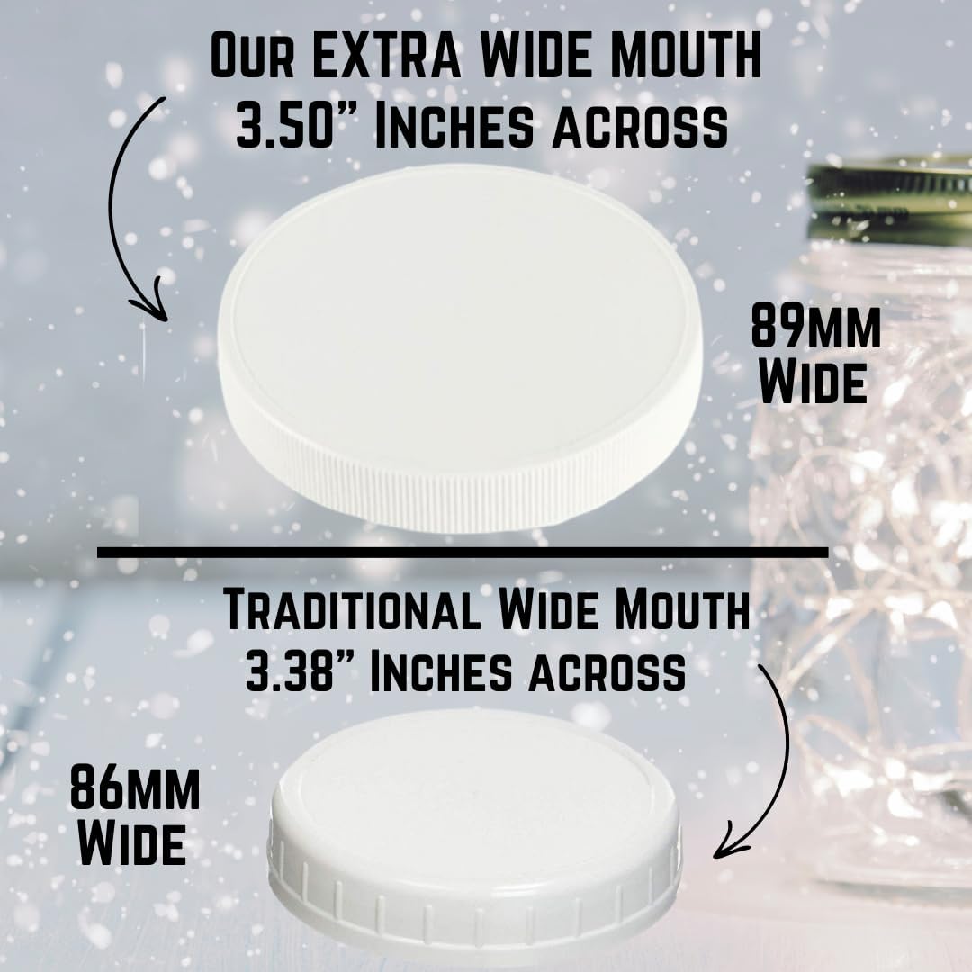 JARMING COLLECTIONS 32oz Extra Wide Mouth Glass Storage Jar with BPA-Free Plastic Lid – Quart Size Airtight Mason Jar for Kitchen, Pantry, and Food Storage (Set of 3)