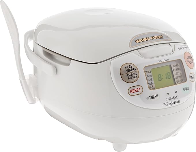 Zojirushi NS-ZCC10 Neuro Fuzzy Cooker, 5.5-Cup uncooked rice / 1L, White & NHS-06 3-Cup (Uncooked) Rice Cooker, White (-WB)