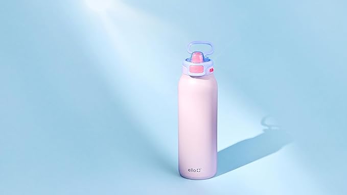 Ello Pop & Fill 32oz Stainless Steel Water Bottle with Quick Fill Technology, Double Walled and Vacuum Insulated Metal, Leak Proof Locking Lid, Sip and Chug, Reusable, BPA Free, Heavenly Hues