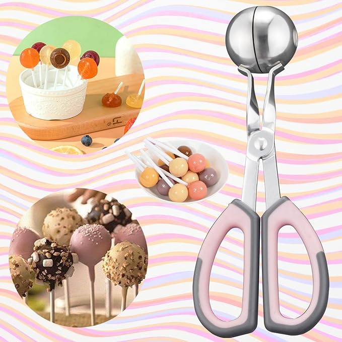 Cake Pop Kit, 100 Cake Pop Sticks, 100 Cake Pop Bags, 100 Twist Ties, 1 Cake Pop Mold Roller, Cake Pop Maker for Cakepops, Lollipop, Candies, Chocolates and Cookies