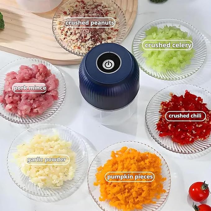 2026 Upgraded Electric Garlic Chopper, Mini Portable Veggie Cutter, USB Rechargeable, 350ML Portable Cordless Mini Food Processor for Nuts Chili Onion Minced Meat and Spices (2PCS-C)