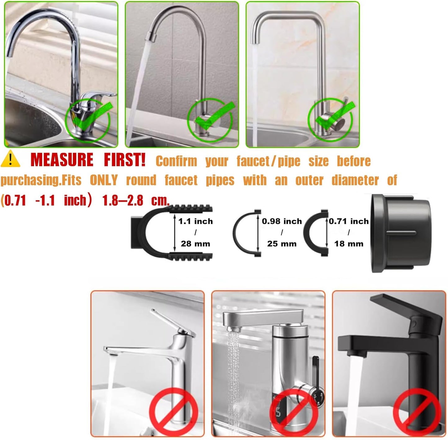 Sink Organizer Rack for Kitchen and Bathroom, 2024 New Stainless Steel Detachable Hanging Faucet Drain Rack with Drip Tray Faucet Sponge Holder for Bathroom, Scrubbers, Soap (Black, Left)